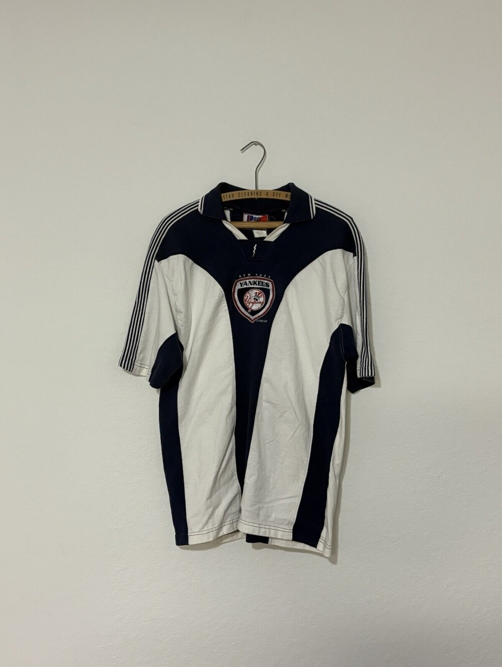 Vintage 90s New York Yankees Pro Player Polo Shirt Size L MLB Baseball